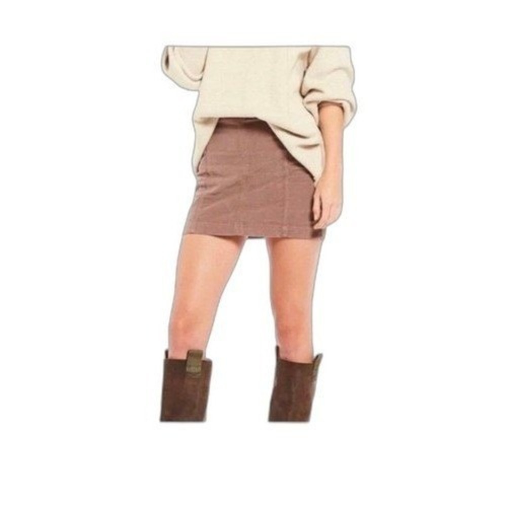 Free‎ People Womens 4 Mini Modern Femme Mauve Vegan Faux Leather Mini Skirt